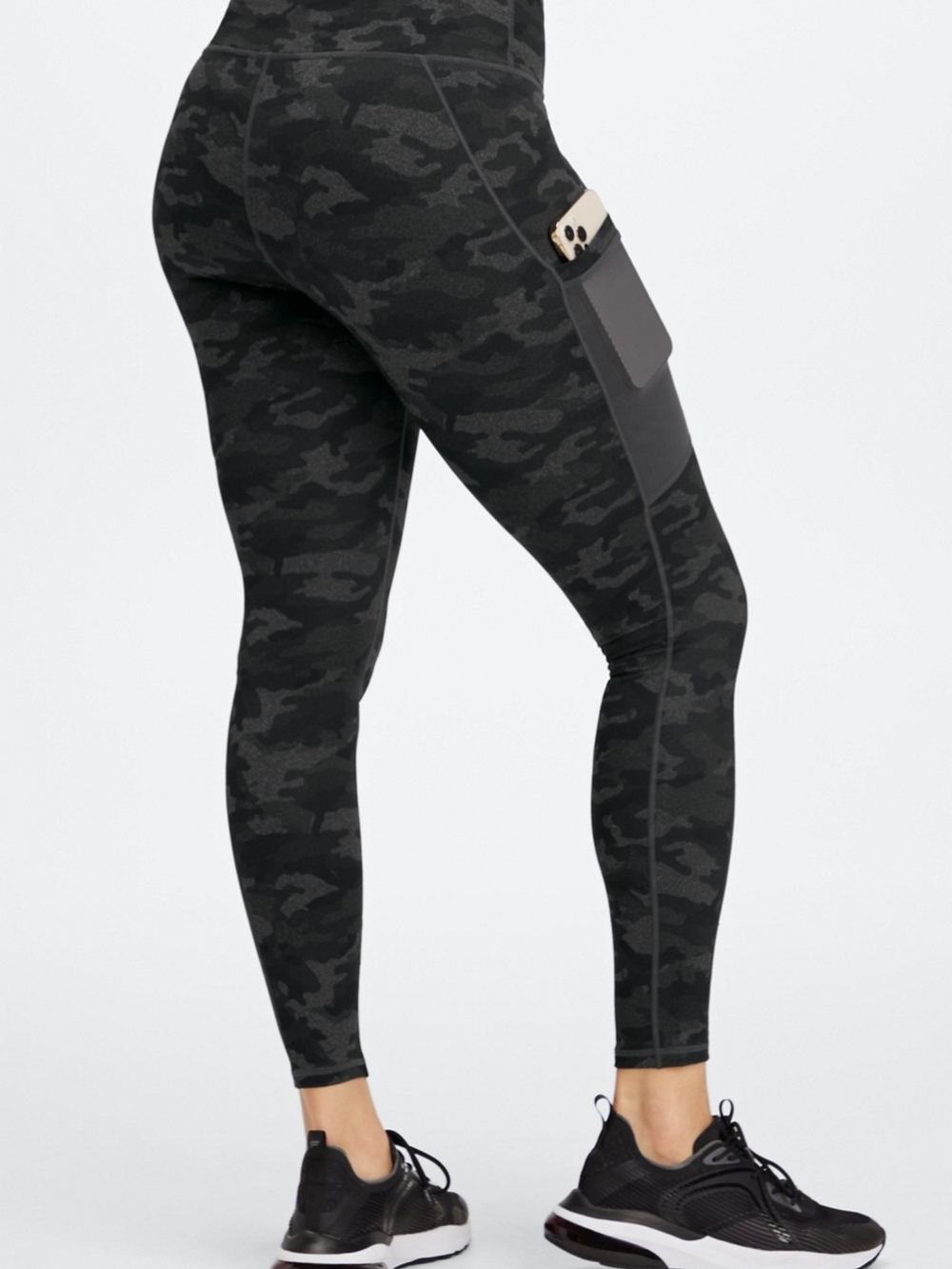 Fabletics Black Camo High-Waist Leggings with Side Phone Pocket